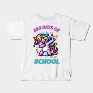 100 Days Of School Dabbing Unicorn Kids T-Shirt